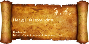 Heigl Alexandra névjegykártya